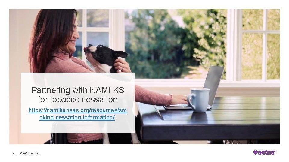 Partnering with NAMI KS for tobacco cessation https: //namikansas. org/resources/sm oking-cessation-information/. 4 © 2019