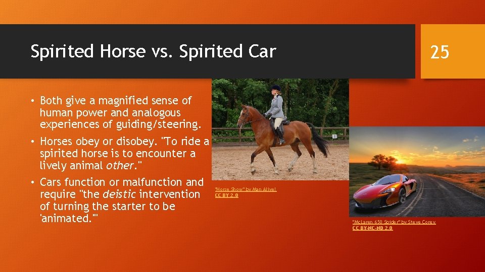 Spirited Horse vs. Spirited Car 25 • Both give a magnified sense of human
