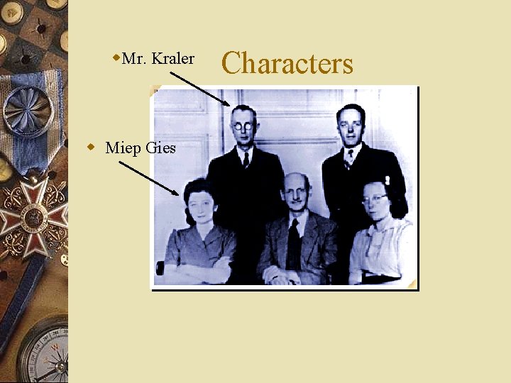 w. Mr. Kraler w Miep Gies Characters 