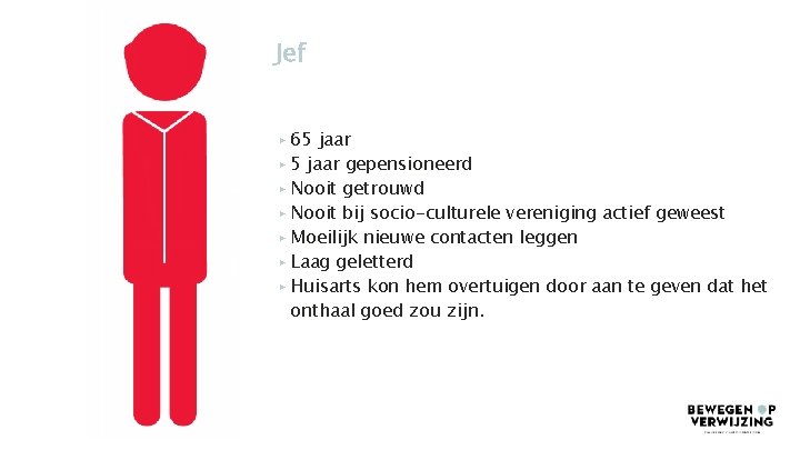 Jef ▸ 65 jaar ▸ 5 jaar gepensioneerd ▸ Nooit getrouwd ▸ Nooit bij