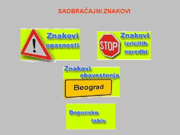 SAOBRAĆAJNI ZNAKOVI 