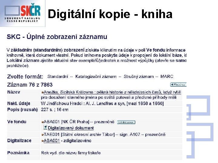 Digitální kopie - kniha 