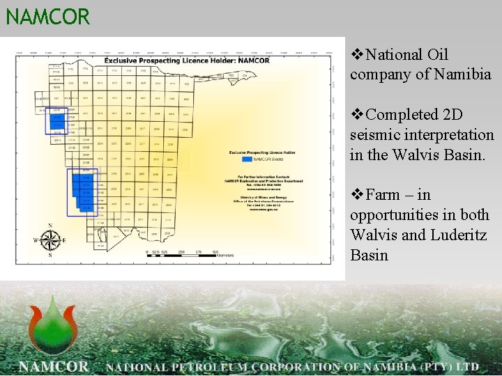 NAMCOR v. National Oil company of Namibia v. Completed 2 D seismic interpretation in