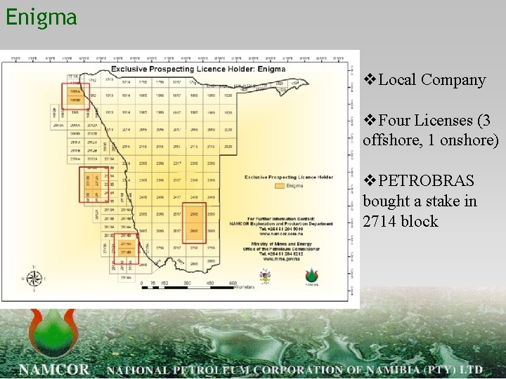 Enigma v. Local Company v. Four Licenses (3 offshore, 1 onshore) v. PETROBRAS bought
