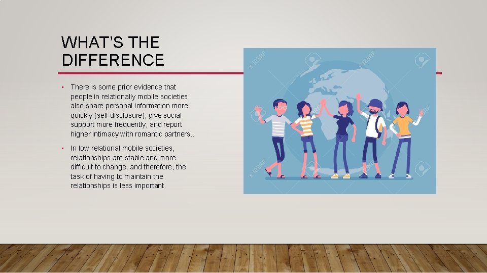 WHAT’S THE DIFFERENCE • There is some prior evidence that people in relationally mobile WHAT’S THE DIFFERENCE • There is some prior evidence that people in relationally mobile