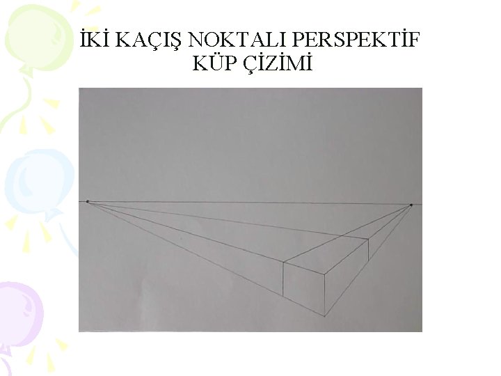 İKİ KAÇIŞ NOKTALI PERSPEKTİF KÜP ÇİZİMİ 