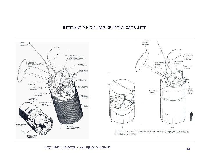 INTELSAT VI: DOUBLE SPIN TLC SATELLITE Prof. Paolo Gaudenzi - Aerospace Structures 12 
