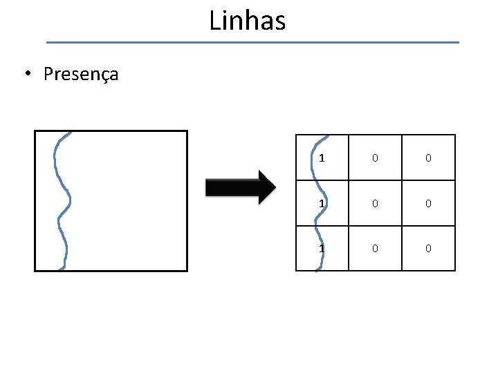 Linhas • Presença 1 0 0 