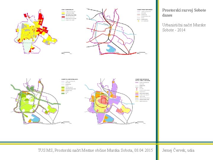 Prostorski razvoj Sobote danes Urbanistični načrt Murske Sobote - 2014 TUS MS, Prostorski načrt