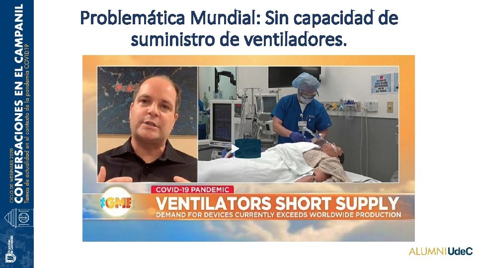 Problemática Mundial: Sin capacidad de suministro de ventiladores. 