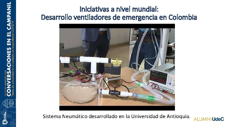 Iniciativas a nivel mundial: Desarrollo ventiladores de emergencia en Colombia Sistema Neumático desarrollado en