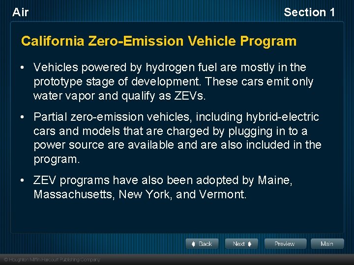Air Section 1 California Zero-Emission Vehicle Program • Vehicles powered by hydrogen fuel are