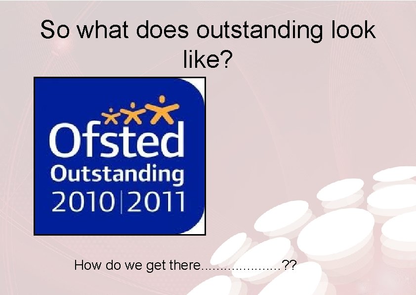 So what does outstanding look like? How do we get there. . . .