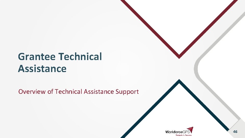 Grantee Technical Assistance Overview of Technical Assistance Support 46 