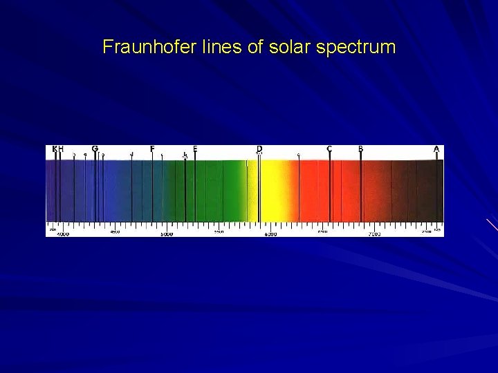 Fraunhofer lines of solar spectrum 