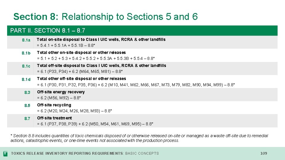 Section 8: Relationship to Sections 5 and 6 PART II. SECTION 8. 1 –