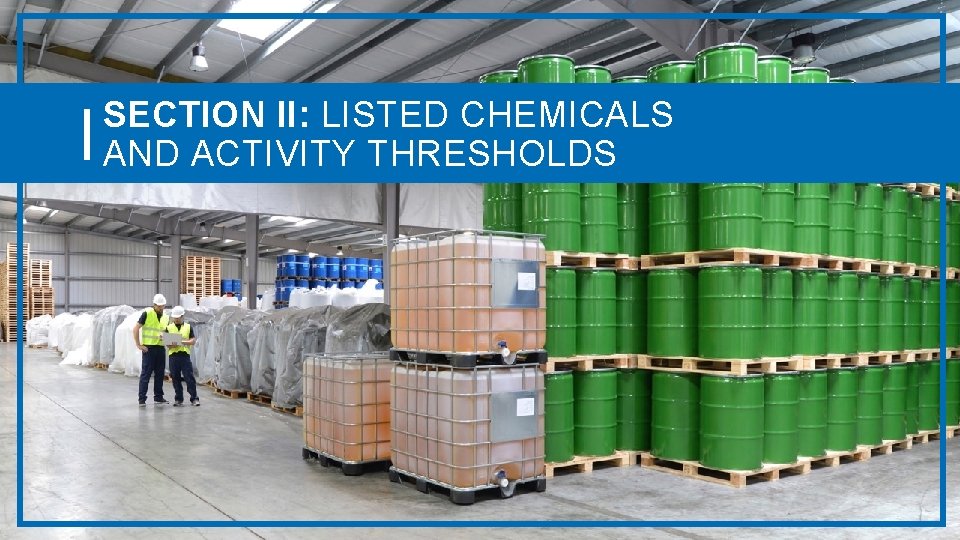 SECTION II: LISTED CHEMICALS AND ACTIVITY THRESHOLDS 