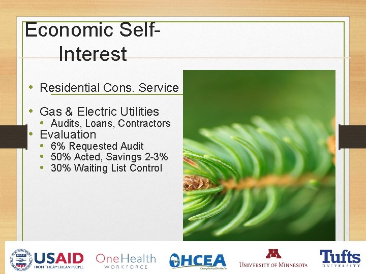 Economic Self. Interest • Residential Cons. Service • Gas & Electric Utilities • Audits,