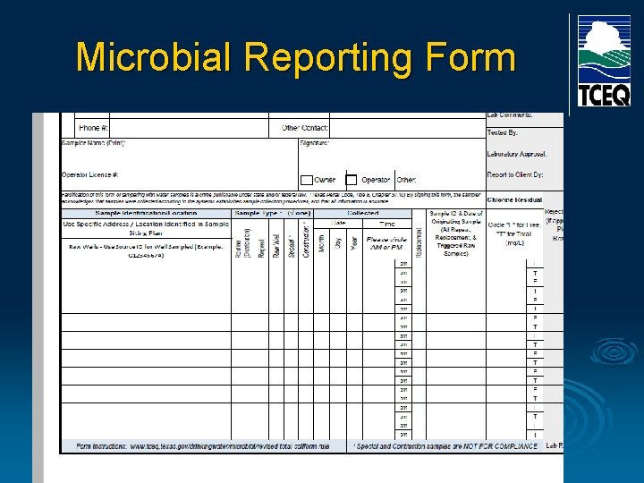 Microbial Reporting Form 