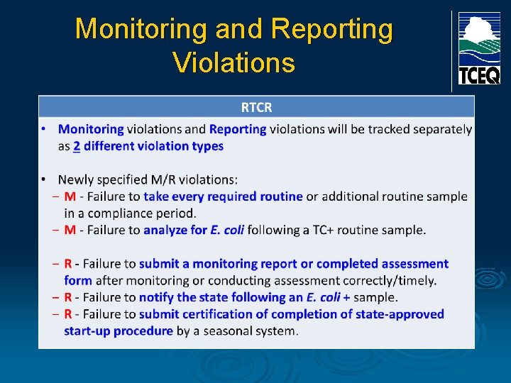 Monitoring and Reporting Violations 