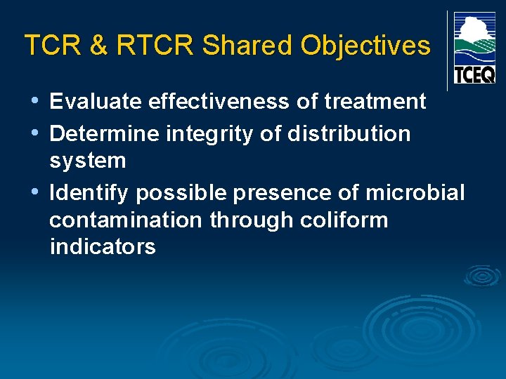 Revised Total Coliform Rule Jason E Robinson Rural
