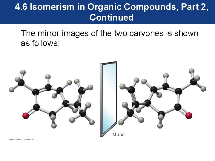 4. 6 Isomerism in Organic Compounds, Part 2, Continued The mirror images of the