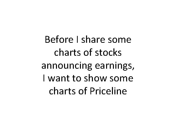 Before I share some charts of stocks announcing earnings, I want to show some