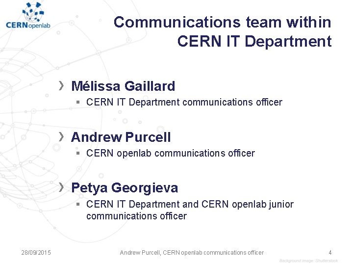 Communications team within CERN IT Department › Mélissa Gaillard § CERN IT Department communications Communications team within CERN IT Department › Mélissa Gaillard § CERN IT Department communications