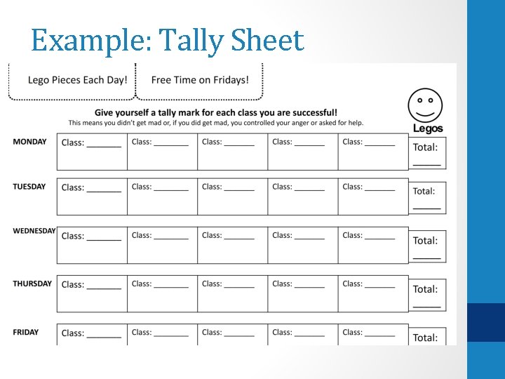 Example: Tally Sheet 