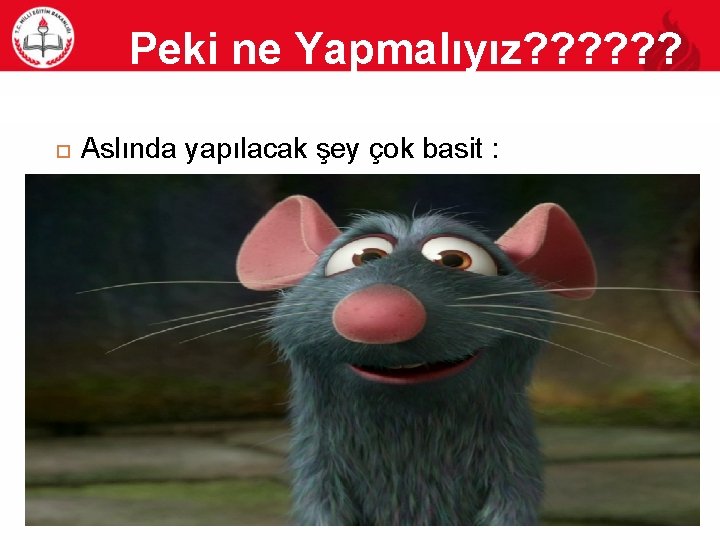 Peki ne Yapmalıyız? ? ? 27 Aslında yapılacak şey çok basit : 