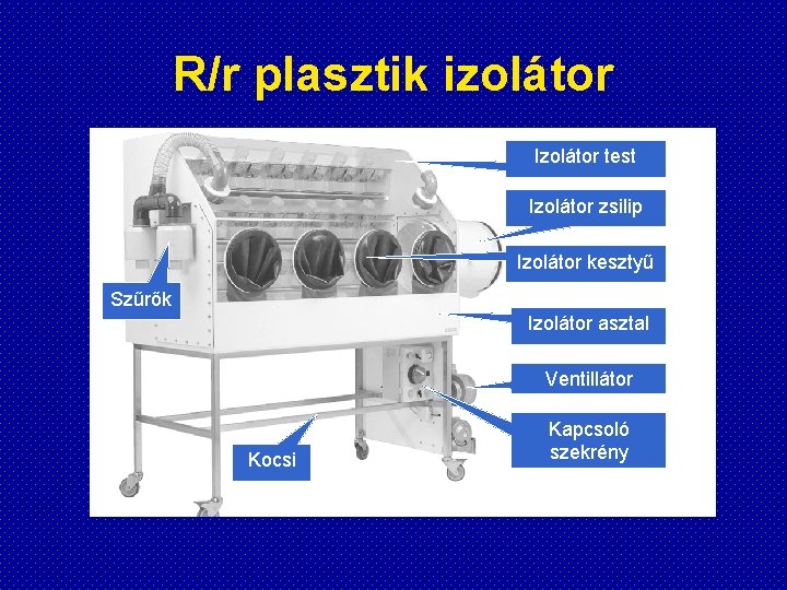 R/r plasztik izolátor Izolátor test Izolátor zsilip Izolátor kesztyű Szűrők Izolátor asztal Ventillátor Kocsi