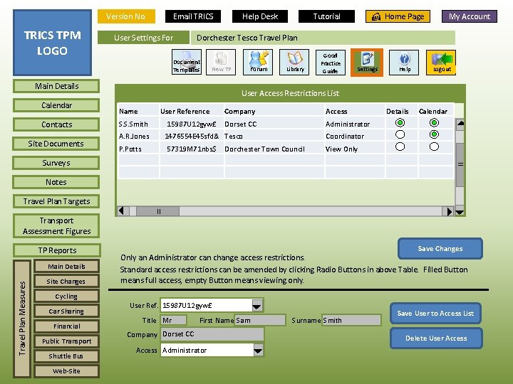 Version No. User Settings For Site Documents H Home Page My Account Document Templates