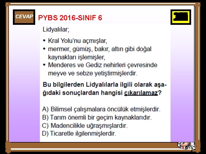 CEVAP PYBS 2016 -SINIF 6 25 26 27 28 29 30 10 11 12