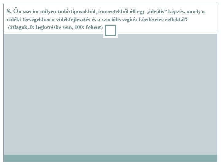 8. Ön szerint milyen tudástípusokból, ismeretekből áll egy , , ideális” képzés, amely a