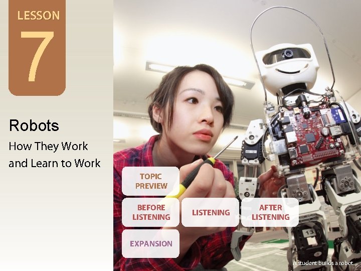 LESSON 7 Robots How They Work and Learn to Work TOPIC PREVIEW BEFORE LISTENING