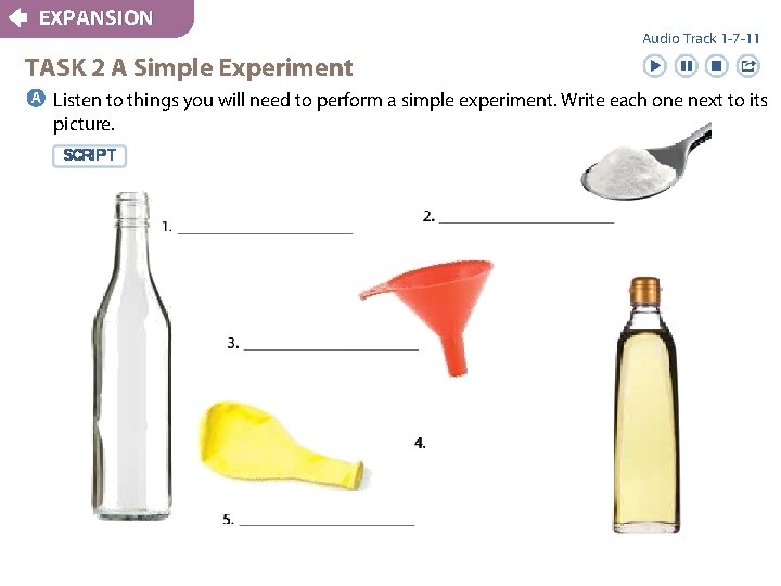 EXPANSION Audio Track 1 -7 -11 TASK 2 A Simple Experiment a Listen to