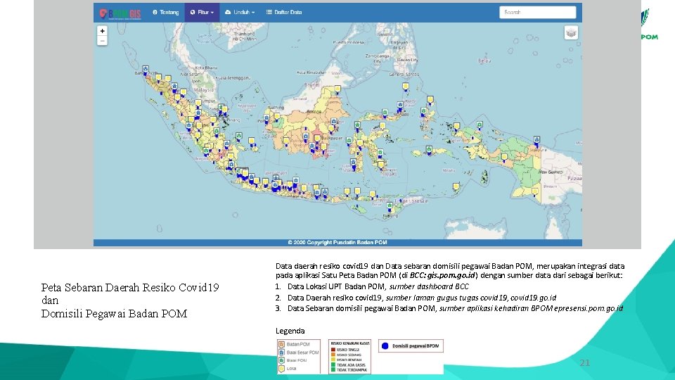 Peta Sebaran Daerah Resiko Covid 19 dan Domisili Pegawai Badan POM Data daerah resiko