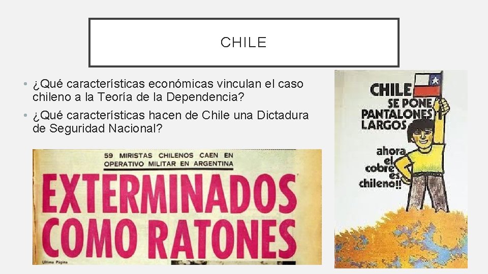 CHILE • ¿Qué características económicas vinculan el caso chileno a la Teoría de la