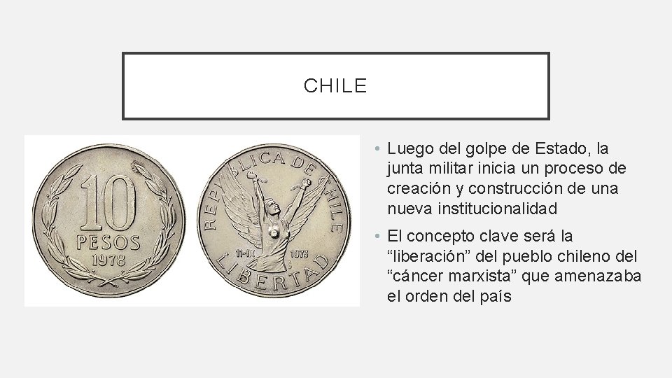 CHILE • Luego del golpe de Estado, la junta militar inicia un proceso de