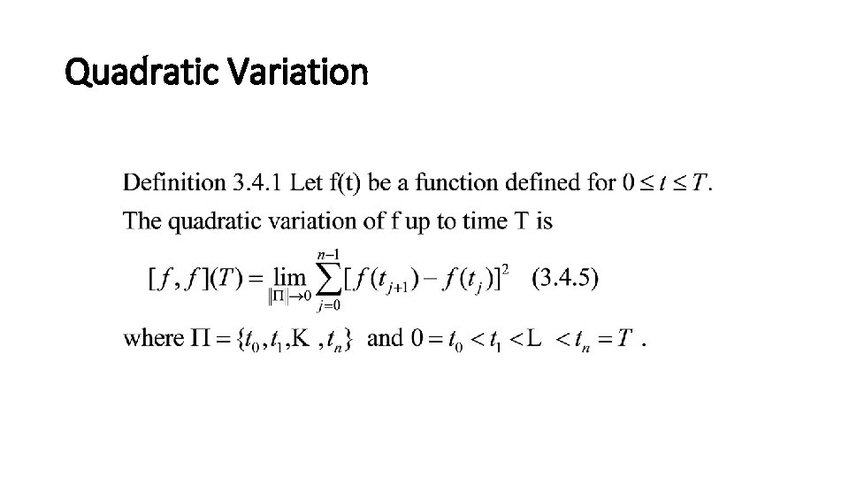 Quadratic Variation 