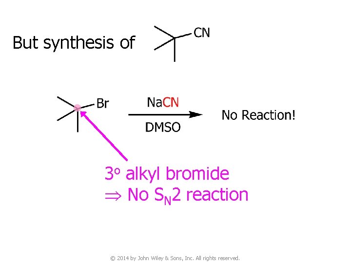 But synthesis of 3 o alkyl bromide No SN 2 reaction © 2014 by