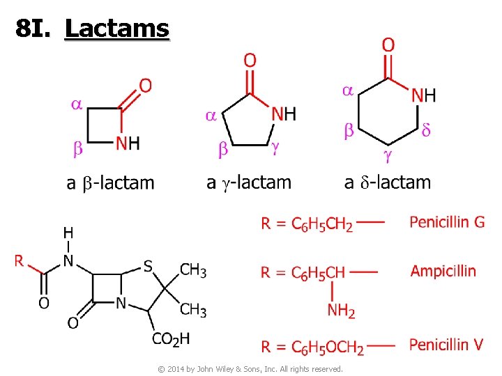 8 I. Lactams © 2014 by John Wiley & Sons, Inc. All rights reserved.