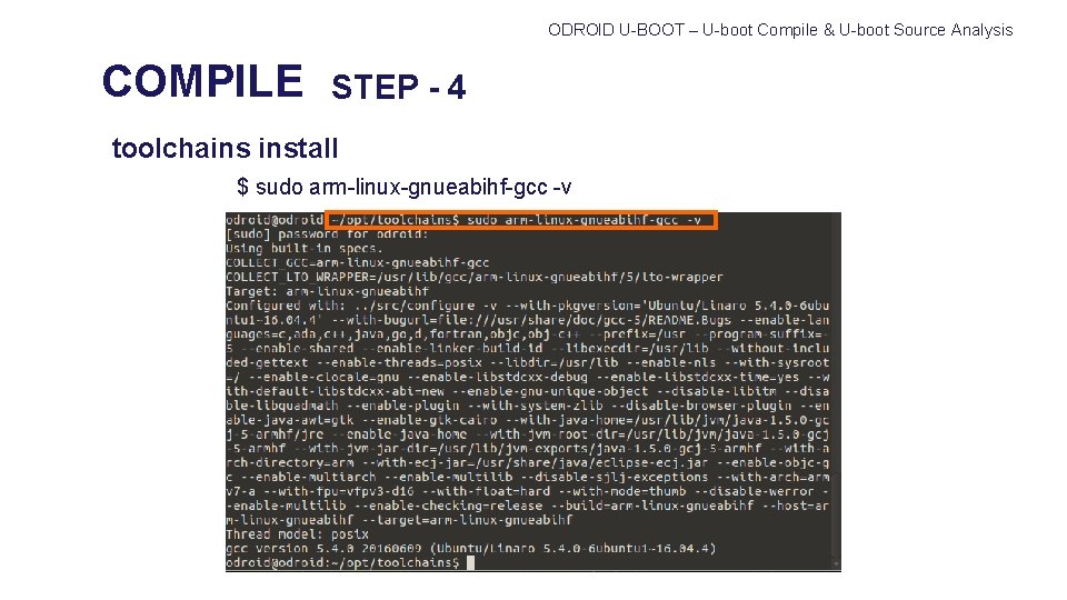 ODROID U-BOOT – U-boot Compile & U-boot Source Analysis COMPILE STEP - 4 toolchains