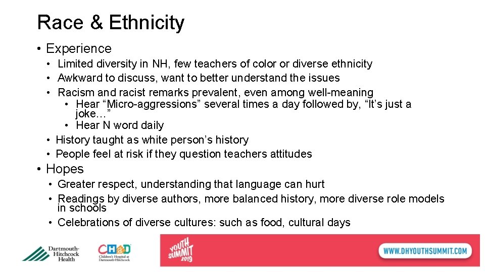 Race & Ethnicity • Experience • Limited diversity in NH, few teachers of color