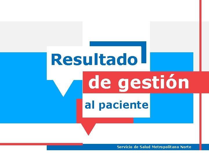 Resultado de gestión al paciente Servicio de Salud Metropolitano Norte 