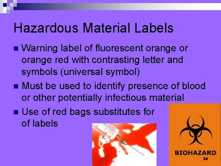 Hazardous Material Labels Warning label of fluorescent orange or orange red with contrasting letter