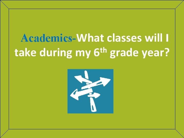 Academics-What classes will I take during my th 6 grade year? 