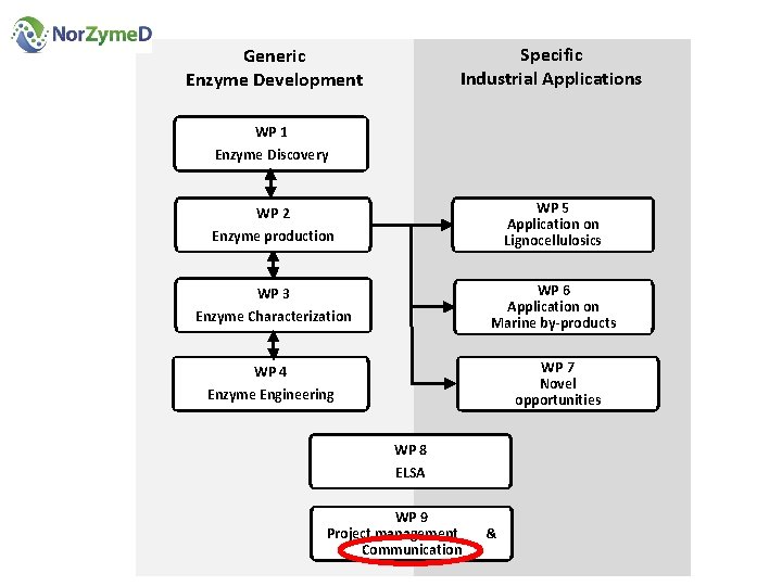 Specific Industrial Applications Generic Enzyme Development WP 1 Enzyme Discovery WP 5 Application on