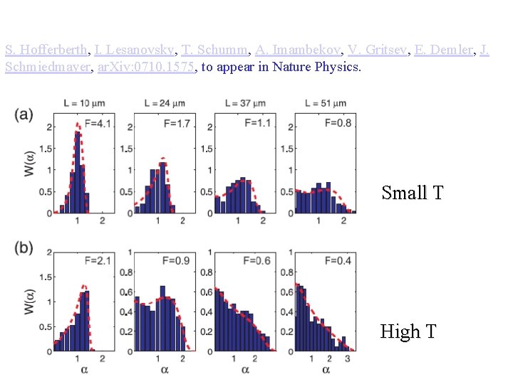 S. Hofferberth, I. Lesanovsky, T. Schumm, A. Imambekov, V. Gritsev, E. Demler, J. Schmiedmayer,