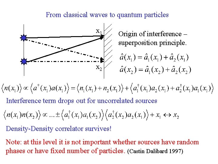 From classical waves to quantum particles x 1 Origin of interference – superposition principle.